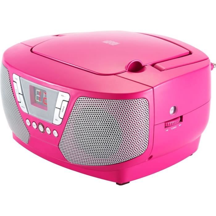 Lecteur Radio CD Portable - BIGBEN INTERACTIVE - CD60RSSTICK - Rose + Stickers