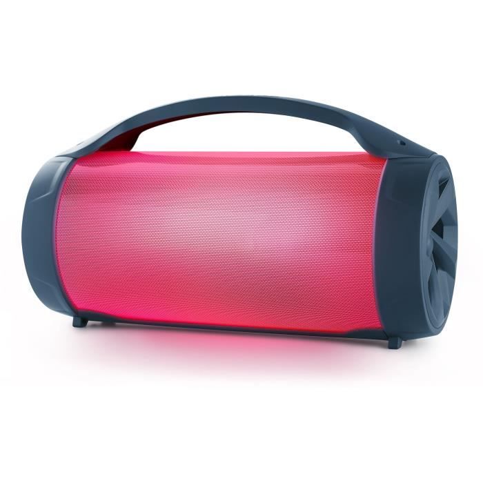 BIGBEN PARTYBTLITEDB - Enceinte lumineuse sans fil - Bluetooth - Micro inclus - Effets lumineux - 50W - Dark blue