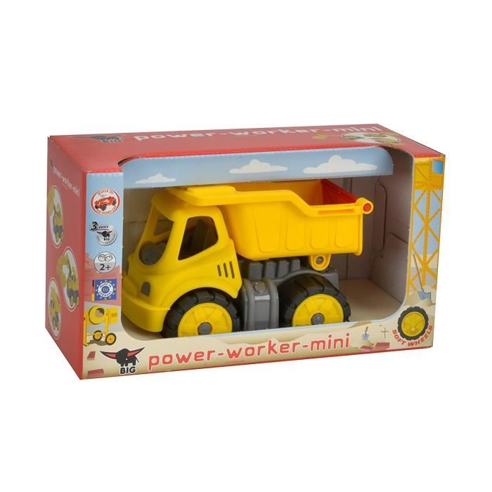 Véhicule miniature Power Worker Mini Camion Benne, Jaune, BIG, 177 g, des 3 ans