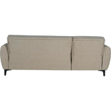 Canapé d'angle convertible réversible - 3 / 4 personnes - BILBAO - Coffre - 3 coussins - Tissu beige - 229 x 81 / 154 x 84 cm