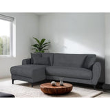 CanapÈ d'angle convertible rÈversible - 3 / 4 personnes - BILBAO - Coffre - 3 coussins - Tissu Gris foncÈ - 229 x 81 / 154 x 84 cm