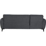 CanapÈ d'angle convertible rÈversible - 3 / 4 personnes - BILBAO - Coffre - 3 coussins - Tissu Gris foncÈ - 229 x 81 / 154 x 84 cm