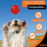 Jouet pour chien - BIONIC - Balle - Taille Medium 6,7 cm - Caoutchouc ultra résistant - sans plomb, BPA ni phtalates