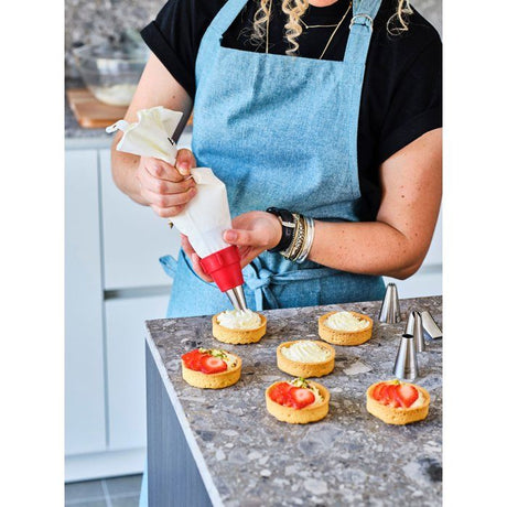Poche a douille  - BIRKMANN - EASY BAKING - Tissu - Inclus 6 douilles + 1 adapteur - 9 x 14,5 x 5,7 cm