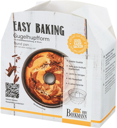 Moule pâtisserie Turban  - BIRKMANN - EASY BAKING - Acier carbone - Anti adhésif - 16 x 16 x 8,5 cm