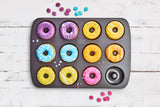 Plaque a cuisson pour donuts  - BIRKMANN - EASY BAKING - Acier carbone - Anti adhésif - 12 moules - Ø7cm, 37 x 26 x 2 cm