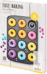 Plaque a cuisson pour donuts  - BIRKMANN - EASY BAKING - Acier carbone - Anti adhésif - 12 moules - Ø7cm, 37 x 26 x 2 cm