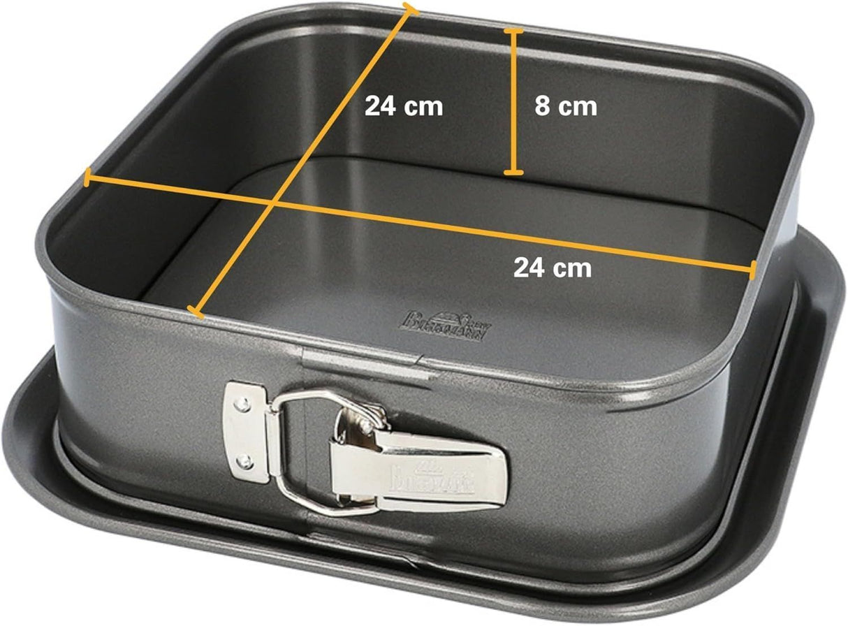 Moule carré a fond amovible  - BIRKMANN - EASY BAKING - Acier carbone - Anti adhésif - 24 x 24 x 8 cm