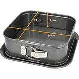 Moule carré a fond amovible  - BIRKMANN - EASY BAKING - Acier carbone - Anti adhésif - 24 x 24 x 8 cm