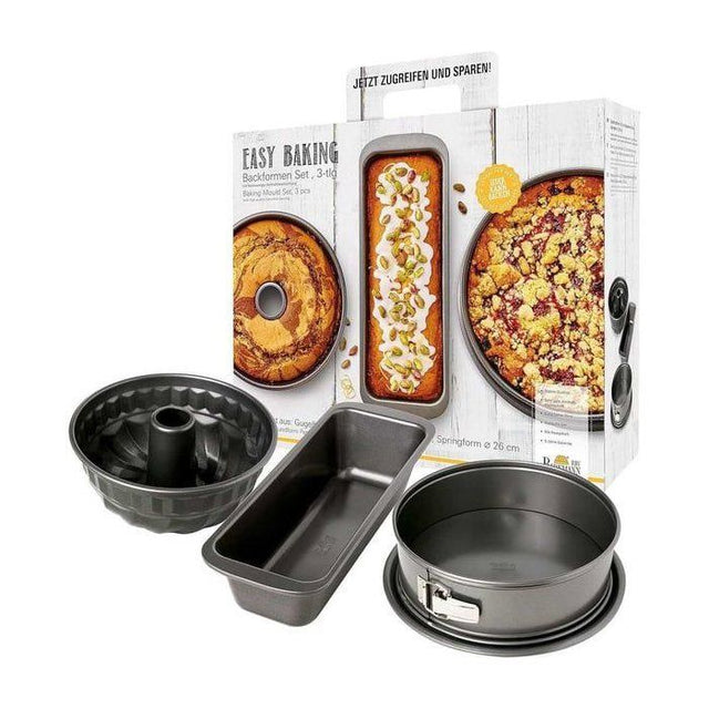 Set moule a pâtisserie - BIRKMANN - EASY BAKING - Acier Carbone - 3 pieces