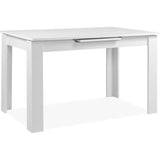 Table extensible - BIRMINGHAM - 80A - Ouverture synchonisÈe automatique - DÈcor blanc - 6 / 8 personnes - 125-165 x 75 x 80 cm