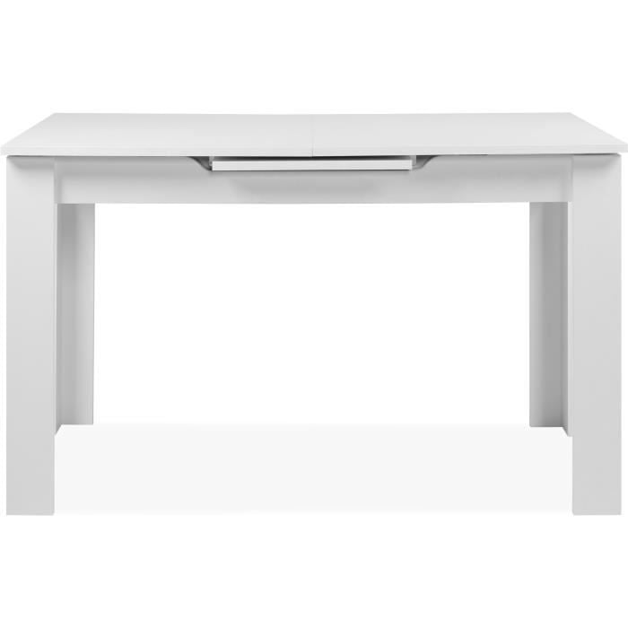 Table extensible - BIRMINGHAM - 80A - Ouverture synchonisÈe automatique - DÈcor blanc - 6 / 8 personnes - 125-165 x 75 x 80 cm