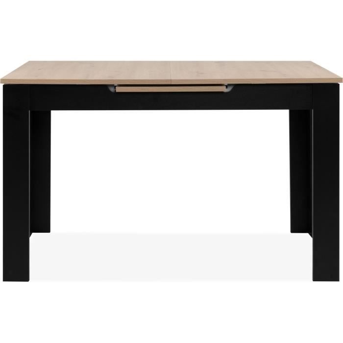 Table extensible - BIRMINGHAM - 80A - Ouverture synchonisÈe automatique - Chene / noir -  6 / 8 personnes - 125-165 x 75 x 80 cm