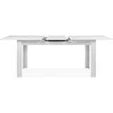 Table extensible - BIRMINGHAM - 80B - Ouverture synchonisÈe automatique - DÈcor blanc -  8 / 10 personnes - 160-200 x 75 x 80 cm