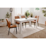 Table extensible - BIRMINGHAM - 80B - Ouverture synchonisÈe automatique - DÈcor blanc -  8 / 10 personnes - 160-200 x 75 x 80 cm