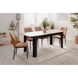 Table extensible - BIRMINGHAM - 80B - Ouverture synchonisée automatique - Chene / noir - 8 / 10 personnes - 160-200 x 75 x 80 cm