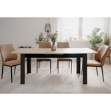 Table extensible - BIRMINGHAM - 80B - Ouverture synchonisée automatique - Chene / noir - 8 / 10 personnes - 160-200 x 75 x 80 cm