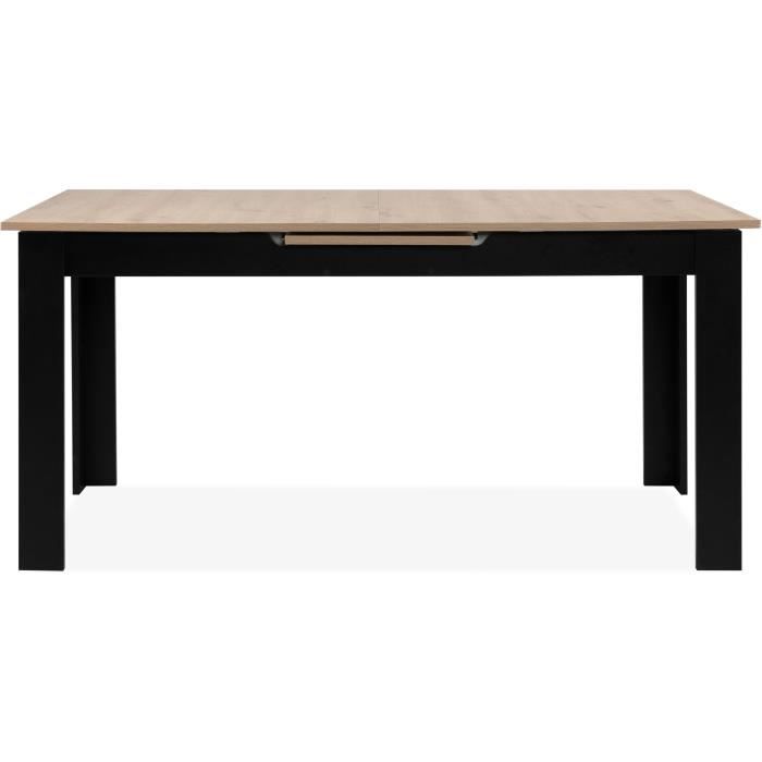 Table extensible - BIRMINGHAM - 80B - Ouverture synchonisÈe automatique - Chene / noir - 8 / 10 personnes - 160-200 x 75 x 80 cm