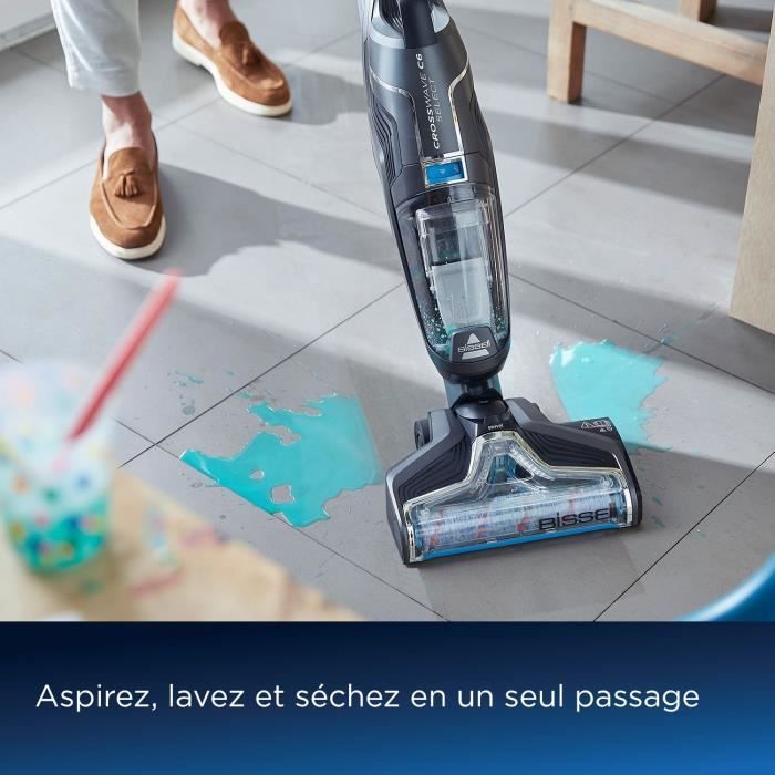 Aspirateur Balai Laveur sans Fil BISSELL B3569N Crosswave C6 Select Cordless - Nettoyage Multi-Surfaces - Autonettoyage Automatique