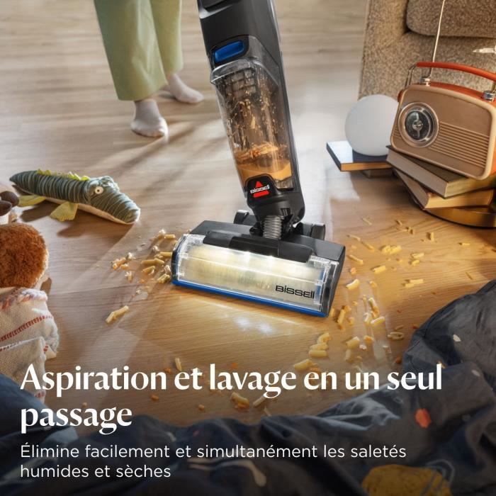 BISSELL CrossWave OmniFind Select - Aspirateur Balai Laveur Sans Fil - LED FurFinder pour Détection Facile Saletés & Poils Animaux