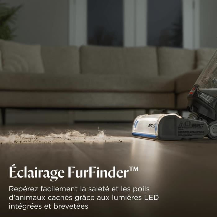 BISSELL CrossWave OmniFind Select - Aspirateur Balai Laveur Sans Fil - LED FurFinder pour Détection Facile Saletés & Poils Animaux