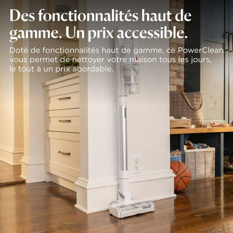 BISSELL Powerclean - Aspirateur Balai sans fil - 200 W - 40 min - 0,4 L - Blanc / Argenté