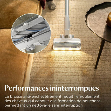 BISSELL Powerclean - Aspirateur Balai sans fil - 200 W - 40 min - 0,4 L - Blanc / Argenté