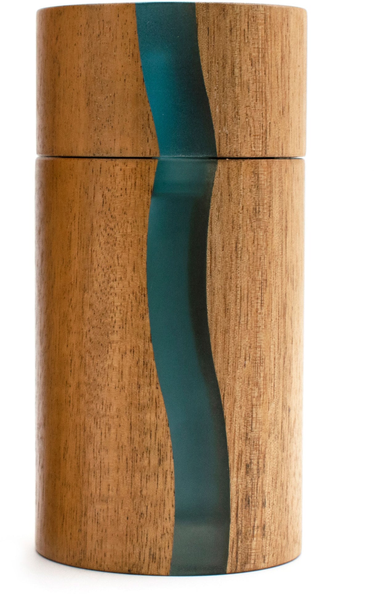 Moulin a sel - BISETTI - POSITANO - 13 cm - Acacia / Resine bleu