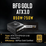 BITFENIX BFG GOLD 850W (80+ Gold) ATX 3.0 - Alimentation PC - 850W