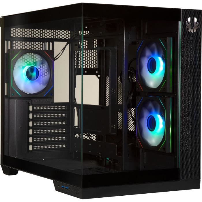 Boîtier PC - BITFENIX - Triton - Cube - ATX - Noir - Verre trempé - USB-C et A-RGB