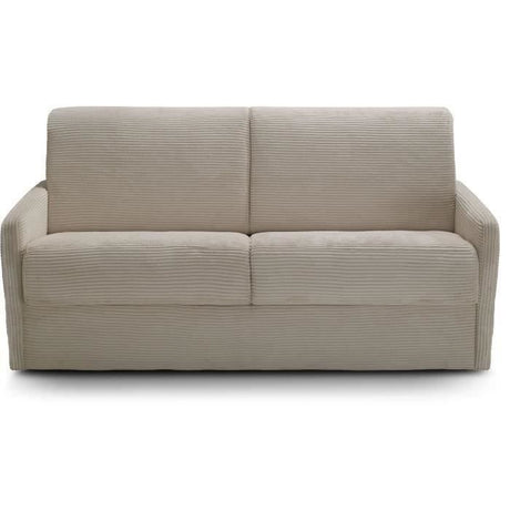 Canapé convertible express - 3 places - LINCOLN - Velours côtelé Beige - 175 x 100 x 87 cm - MONDO