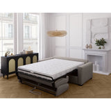 Canapé convertible express - MARIUS - Tissu Beige - matelas 14cm - 190 x 100 x 87 cm