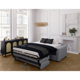Canapé convertible express - MARIUS - Tissu Gris clair - matelas 14cm - 190 x 100 x 87 cm