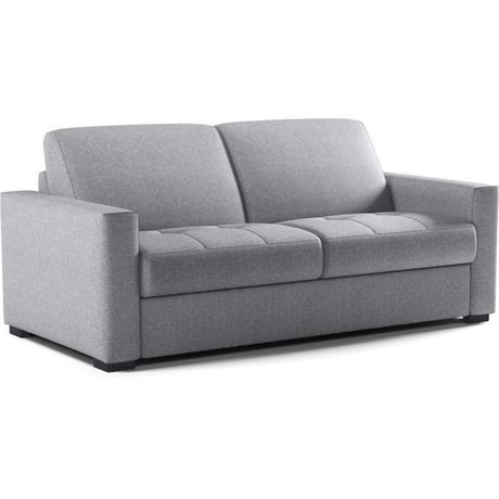 Canapé convertible express - MARIUS - Tissu Gris clair - matelas 14cm - 190 x 100 x 87 cm