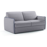 CanapÈ convertible express - AGATHE - Tissu Gris - LiserÈ Bleu - 175 x 100 x 87 cm