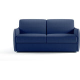 Canapé convertible express - AGATHE - Tissu Bleu - matelas 14cm - 175 x 100 x 87 cm