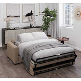 Canapé convertible express JOHN - 3 places - Tissu beige - 190 x 100 x 87 cm