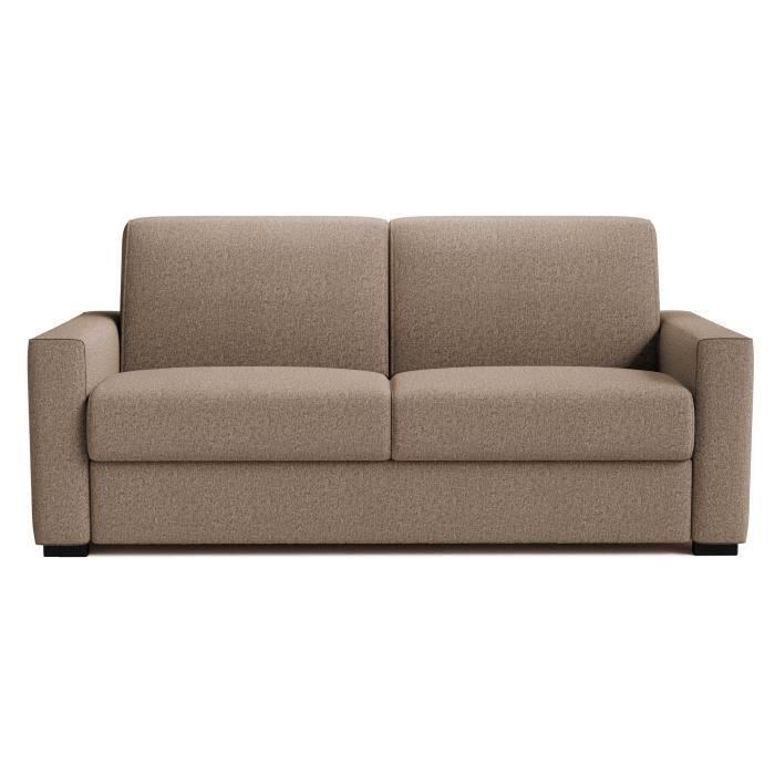 Canapé convertible express JOHN - 3 places - Tissu beige - 190 x 100 x 87 cm