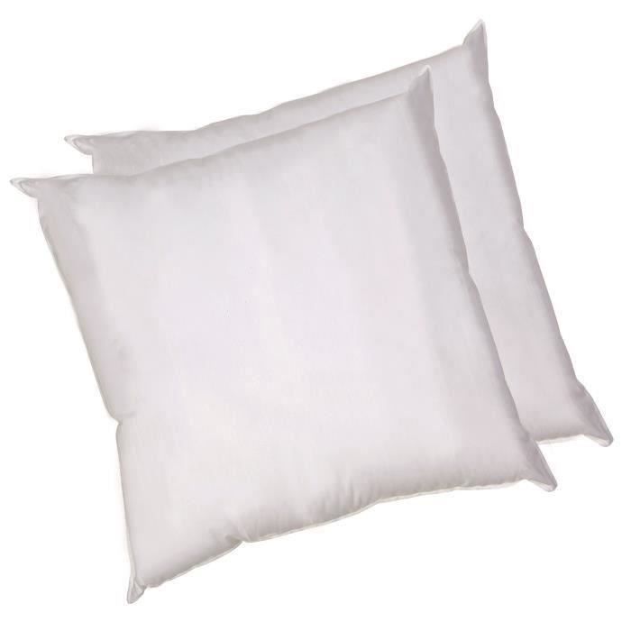 BLANREVE Lot de 2 Oreillers en coton - 60 x 60 cm - Blanc