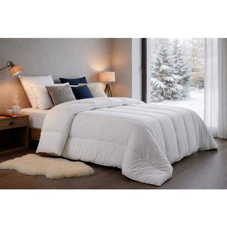 Couette Extra Chaude Microfibre - BLANREVE - 240 x 260 cm - Blanc