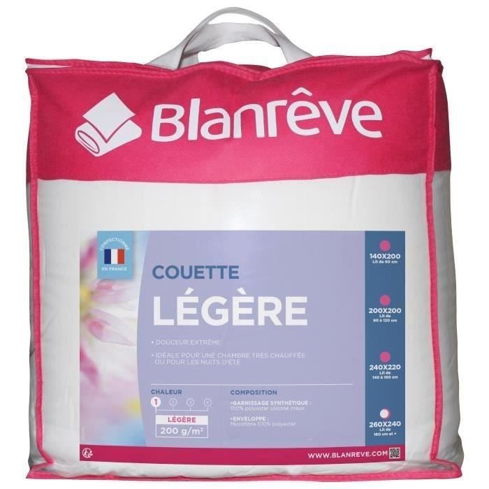 BLANREVE Couette lÈgere en microfibre - 240 x 260 cm - Blanc