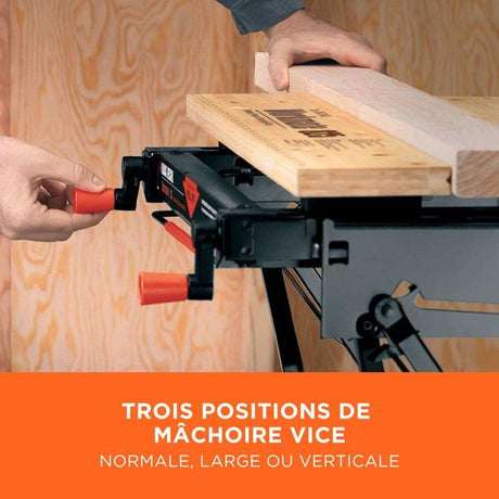 Etabli etau pliable - BLACK+DECKER - WM825-XJ - serrage a main - charge maximale de 250 kg