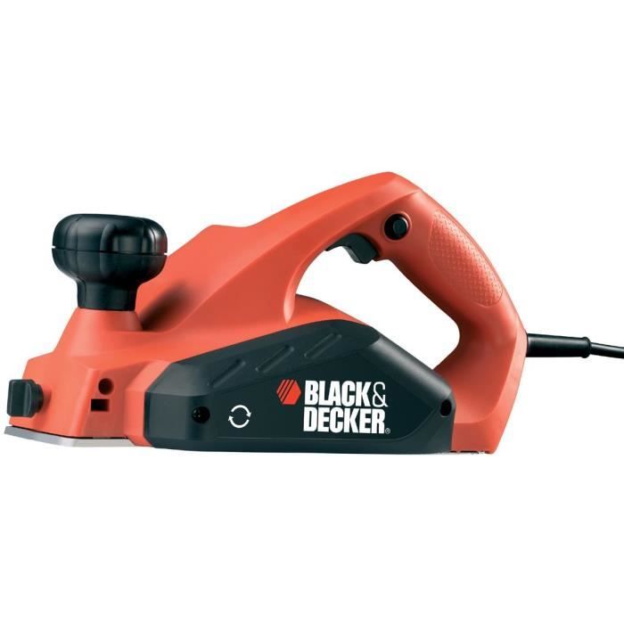 Rabot Filaire 650W BLACK+DECKER -  82mm (LivrÈ avec un guide parallele + buse adaptateur pour aspirateur) - KW712-QS