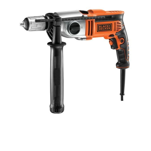 Perceuse a percussion filaire 1100W - BLACK&DECKER - KR1102K-QS - Avec coffre de rangement