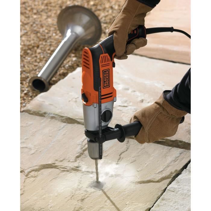 Perceuse a percussion filaire 1100W - BLACK&DECKER - KR1102K-QS - Avec coffre de rangement