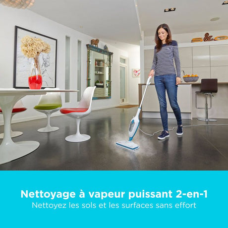 BLACK+DECKER - FSMH13E5-QS - Balai vapeur avec nettoyeur a main 5 en 1   1300W - Réservoir : 350 ml - Câble :4.8M