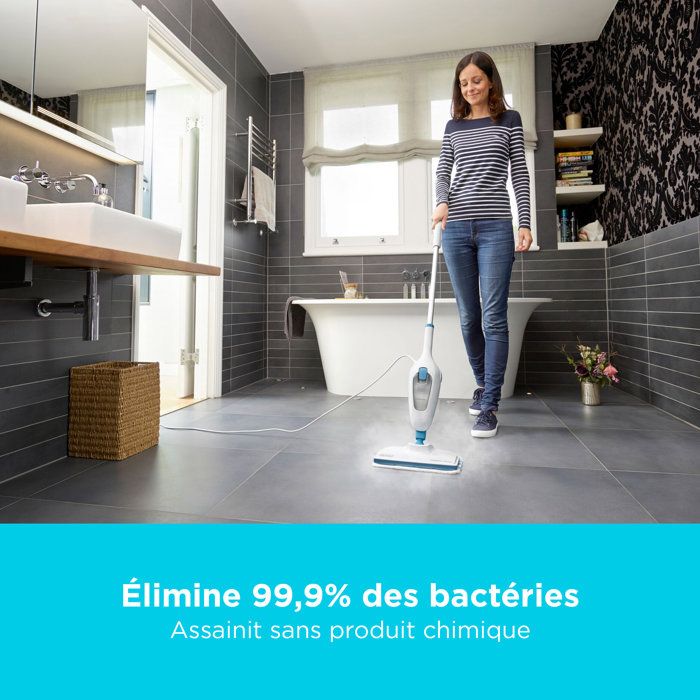 Nettoyeur Vapeur Black&Decker 5en1 FSMH13E5-QS (Blanc/Bleu)