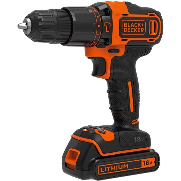 Kit Perceuse ŕ percussion + scie sauteuse sans fil - 18V - BLACK+DECKER - BCK22S1S-QW + 1 batterie 1,5Ah + chargeur + sac
