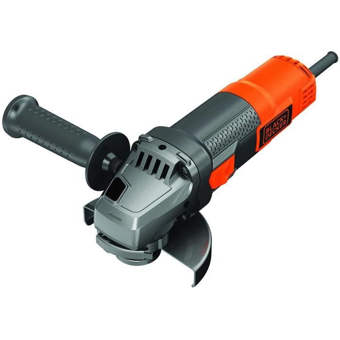 Meuleuse d'angle BLACK + DECKER BEG120 - 115mm 800W - Interrupteur de verrouillage et démarrage progressif