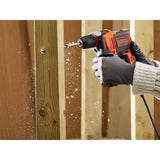 Perceuse a percussion filaire - 710W - BLACK+DECKER -  BEH710-QS - avec 4 forets de perçage
